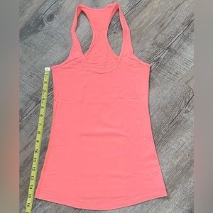Lululemon Cool Racerback Tank in bright tropical coral color, size 2